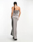 Weekday – Act – Midi-Schlauchkleid in Metallic-Dunkelgrau