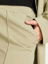 ASOS DESIGN Curve commuter suit elastic waist trousers in sage
