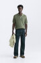 COTTON - LINEN KNIT POLO SHIRT