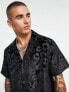 ASOS DESIGN regular shirt in velvet burnout leopard print jacquard