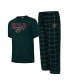 ფოტო #1 პროდუქტის Men's Green, Black Minnesota Wild Arctic T-shirt and Pajama Pants Sleep Set