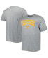 Фото #1 товара Men's Heathered Gray Tennessee Volunteers Big and Tall Team Arch Over Wordmark T-shirt