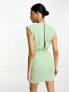 Фото #2 товара ASOS DESIGN sleeveless mini dress with belt and wrap skirt in green