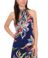 ფოტო #3 პროდუქტის Petite Floral-Print Halter-Neck Sleeveless Dress