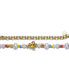 Фото #2 товара 14k Yellow Gold Plated Multi Color Beads Necklace with Freshwater Pearls and a Butterfly Charm for Kids