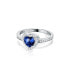 Glittering silver heart ring with blue zircon Tesori SAVB150