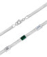 ფოტო #4 პროდუქტის Lab-Grown Emerald (1-3/4 ct. t.w.) & Lab-Grown White Sapphire (1-3/8 ct. t.w.) Herringbone 18" Collar Necklace in Sterling Silver (Also in Lab-Grown Blue Sapphire)