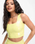 Commando co-ord faux patent leather crop top in pastel yellow LMD-LIMEADE, S - фото #6