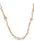Two-Tone Mixed Bead Collar Necklace, 15-1/2" + 3" extender
