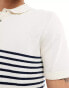 Фото #2 товара Jack & Jones knitted polo in white and navy stripes