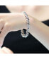 ფოტო #2 პროდუქტის Sterling Silver White Gold Plated Clear Round Cubic Zirconia Wavy Twisted Bracelet