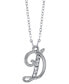 ფოტო #4 პროდუქტის Silver-Tone Crystal Initial Necklace 16" Adjustable