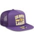ფოტო #4 პროდუქტის Men's Purple Los Angeles Lakers Logo A-Frame 9Fifty Trucker Snapback Hat