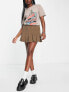 Фото #4 товара ASOS DESIGN pleated cord mini skirt in biscuit