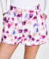 Фото #3 товара Women's Floral-Print Pleated Shorts, Created for Macy's