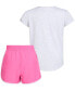 Фото #5 товара Toddler & Little Girls Essential Heather T-Shirt & Woven Shorts, 2 Piece Set