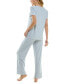 ფოტო #5 პროდუქტის Women's 2-Pc. Ribbed Lettuce-Edge Pajamas Set