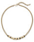 Фото #2 товара On 34th gold-Tone Mixed Bead Double Chain Necklace, 16" + 2" extender, Created for Macy's