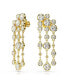 ფოტო #3 პროდუქტის Round Cut, Chandelier, White, Gold-Tone Imber Drop Earrings