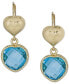 ფოტო #1 პროდუქტის Swiss Blue Topaz Heart Drop Earrings (9 ct. t.w.) in 14k Gold-Plated Sterling Silver