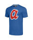 ფოტო #3 პროდუქტის Men's Royal Atlanta Braves Cooperstown Collection Hand-Drawn Logo Tri-Blend T-Shirt