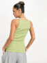 Фото #5 товара River Island racer neck vest in green