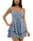 Juniors' Glitter-Knit Tiered-Hem Dress