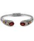 ფოტო #1 პროდუქტის Garnet & Bali Jimbaran Cuff Bracelet in Sterling Silver and 18K Gold