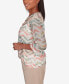 ფოტო #4 პროდუქტის Women's Tuscan Sunset Textured Chevron Twisted Detail Crew Neck Top