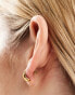 Фото #3 товара ASOS DESIGN waterproof stainless steel stud earrings with ridged curved design in gold tone