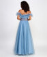 Фото #2 товара Juniors' Off-The-Shoulder Glitter Tulle Corset Gown, Created for Macy's
