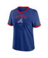 ფოტო #3 პროდუქტის Women's Royal Atlanta Braves 2024 City Connect Ringer Tri-Blend T-Shirt