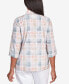 Фото #2 товара Petite Classic Neutral Plaid Button Down Top