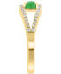 ფოტო #5 პროდუქტის EFFY® Dyed Green Jade & Diamond (1/4 ct. t.w.) Openwork Ring in 14k Gold