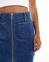 Nobody's Child Dalston denim mini skirt with zip detail in blue co-ord