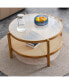 Modern double-layer solid wood tea table