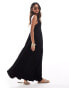 Фото #1 товара ASOS DESIGN v neck with full hem midaxi dress in black