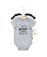 ფოტო #2 პროდუქტის Baby Boys Cotton Bodysuits, Mom Dad Moon Back, 3-Pack