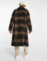 Фото #4 товара ASOS DESIGN oversized wool look check overcoat in black and brown