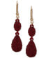 ფოტო #1 პროდუქტის Gold-Tone Pavé Crystal Double Drop Earrings