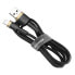 Wytrzymały kabel przewód w oplocie USB do iPhone Lightning QC3 1m - czarno-złoty