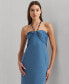 ფოტო #3 პროდუქტის Women's Beaded Halter Jersey Gown