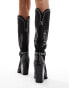 Фото #4 товара Simmi London Delano butterfly embellished western boot in black micro