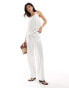 Фото #1 товара Vero Moda mix and match tie waist wide leg trouser in white