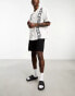 ADPT twill wide fit shorts in black