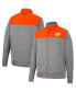 ფოტო #4 პროდუქტის Men's Gray, Orange Oklahoma State Cowboys Putter Herringbone Full-Zip Jacket