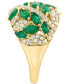 Фото #2 товара EFFY® Emerald (2-1/5 ct. t.w.) & Diamond (3/8 ct. t.w.) Cluster Ring in 14k Gold