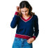 Фото #1 товара Women's Long Sleeve Fine Gauge V-Neck Sweater