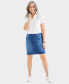 Фото #1 товара Women's Denim Stretch Pull-On Skirt, Created for Macy's
