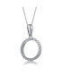 Фото #2 товара Exclusive White Gold Plated Cubic Zirconia Circle Shaped Pendant Necklace